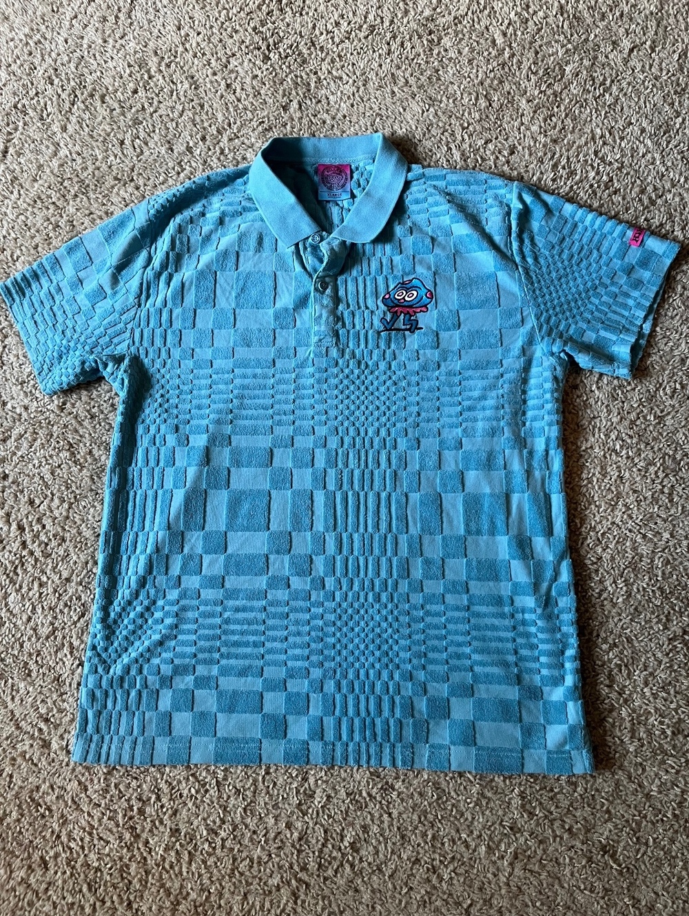Killer Acid Santa Cruz Fuzzy Checkered Turquoise Polo Shirt